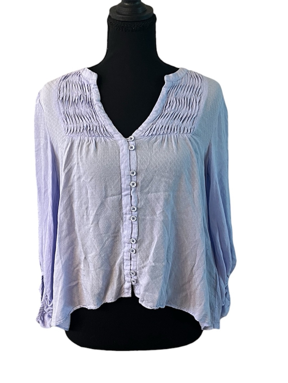 Anthropologie Maeve Pintuck Peasant Blouse - Size 0